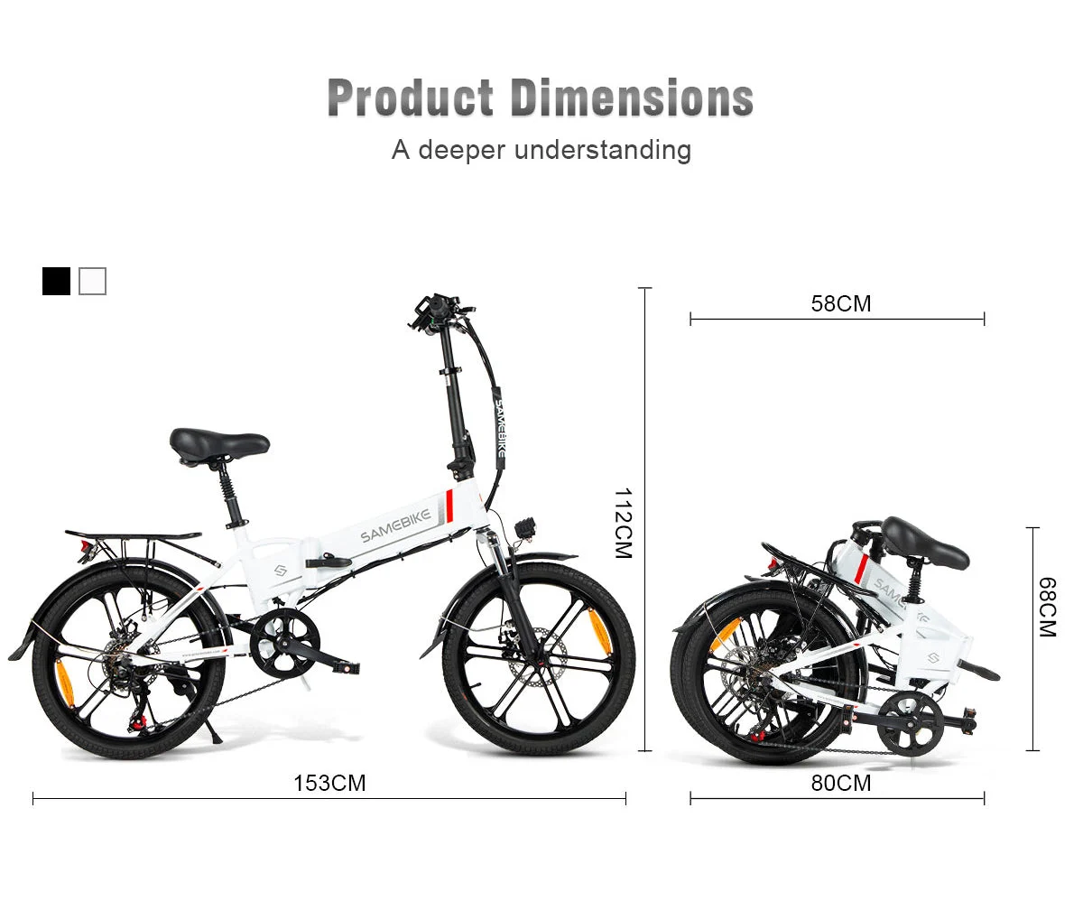 SAMEBIKE 20LVXD30-II – skladací elektrobicykel – produktová fotografia 7