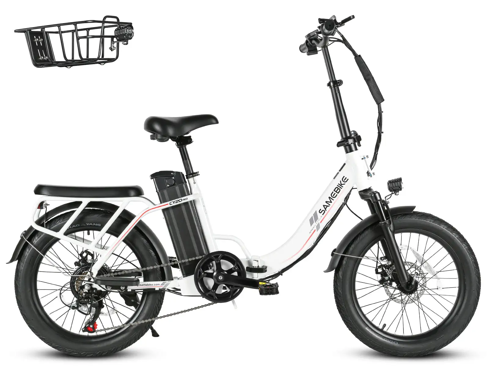 SAMEBIKE CY20 Pro – skladací fatbike elektrobicykel – produktová fotografia 3