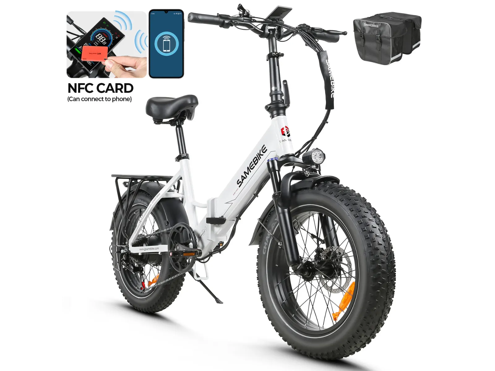 SAMEBIKE LOTDM200-II – skladací fatbike elektrobicykel – produktová fotografia 4