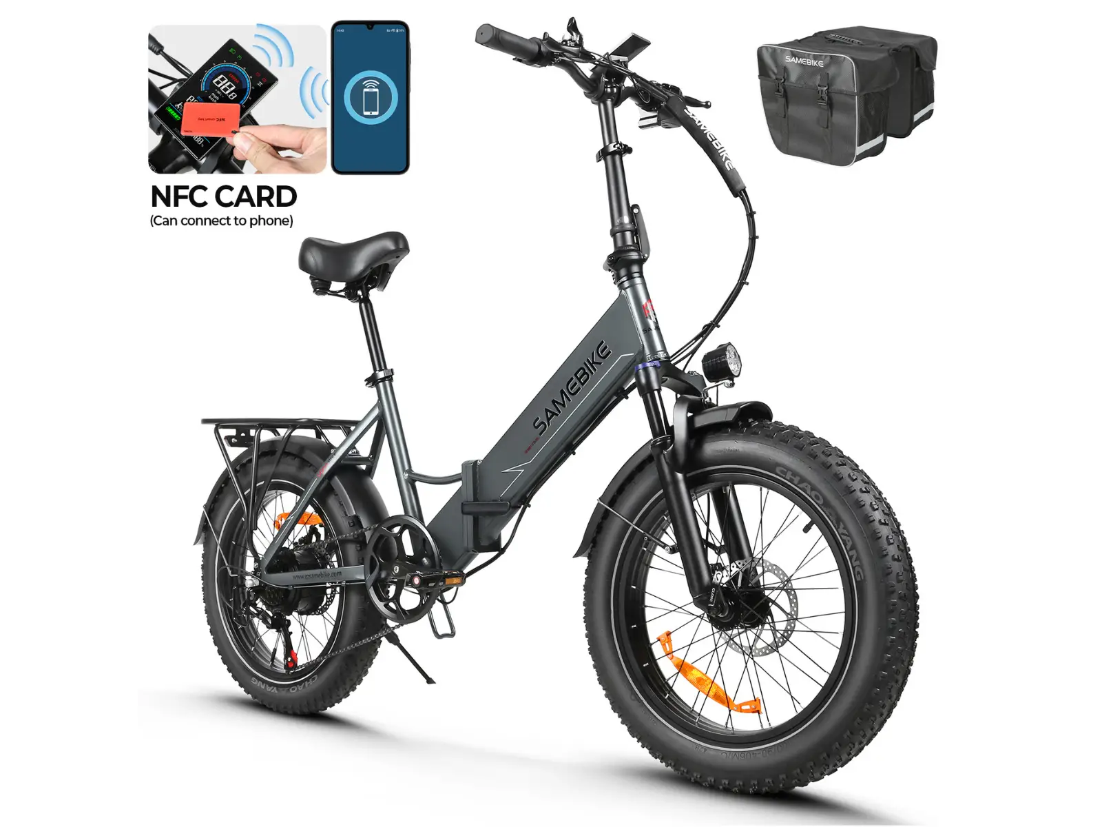 SAMEBIKE LOTDM200-II – skladací fatbike elektrobicykel – produktová fotografia 6