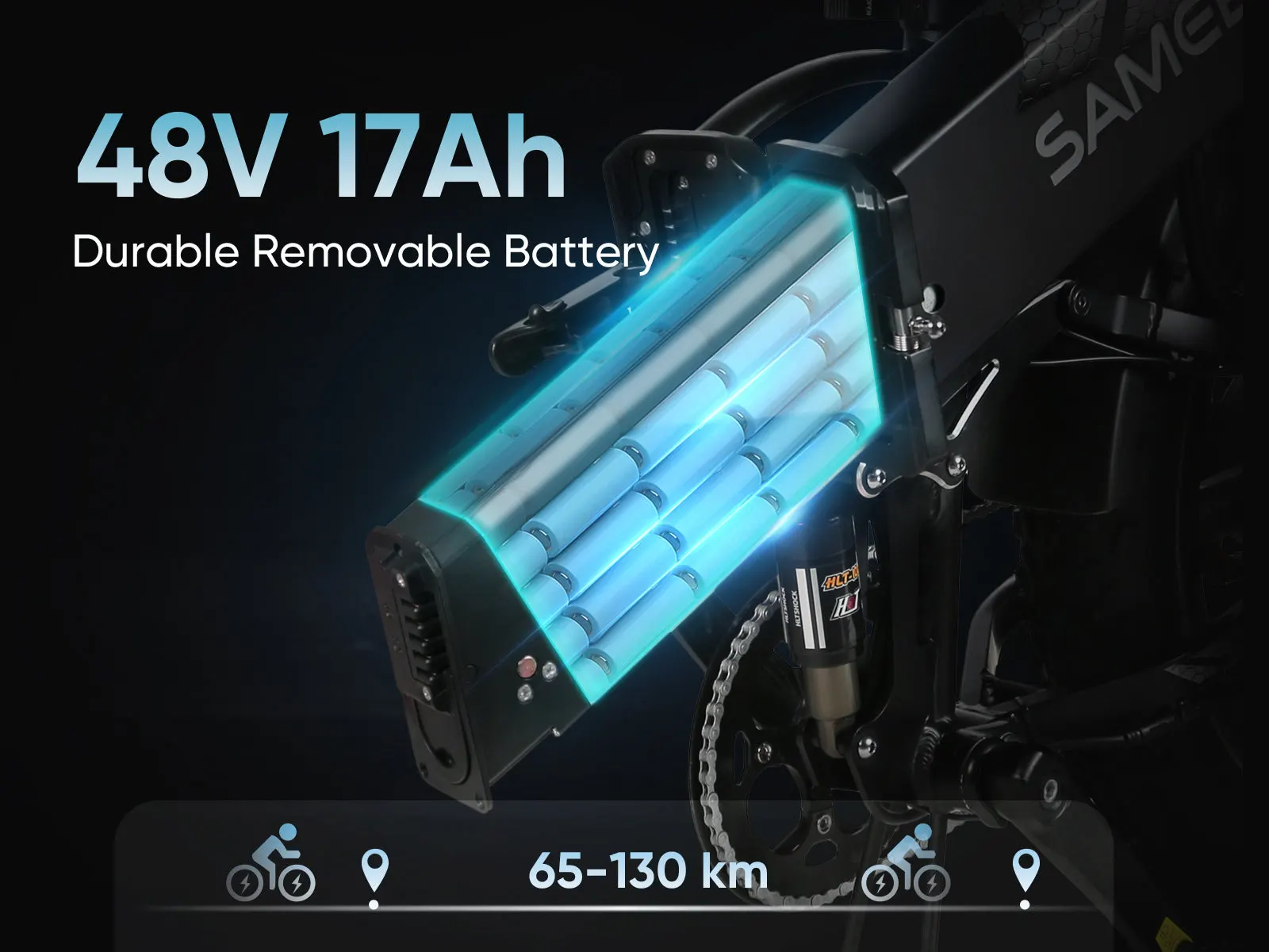 SAMEBIKE RS-A02 Plus – skladací fatbike elektrobicykel – produktová fotografia 15