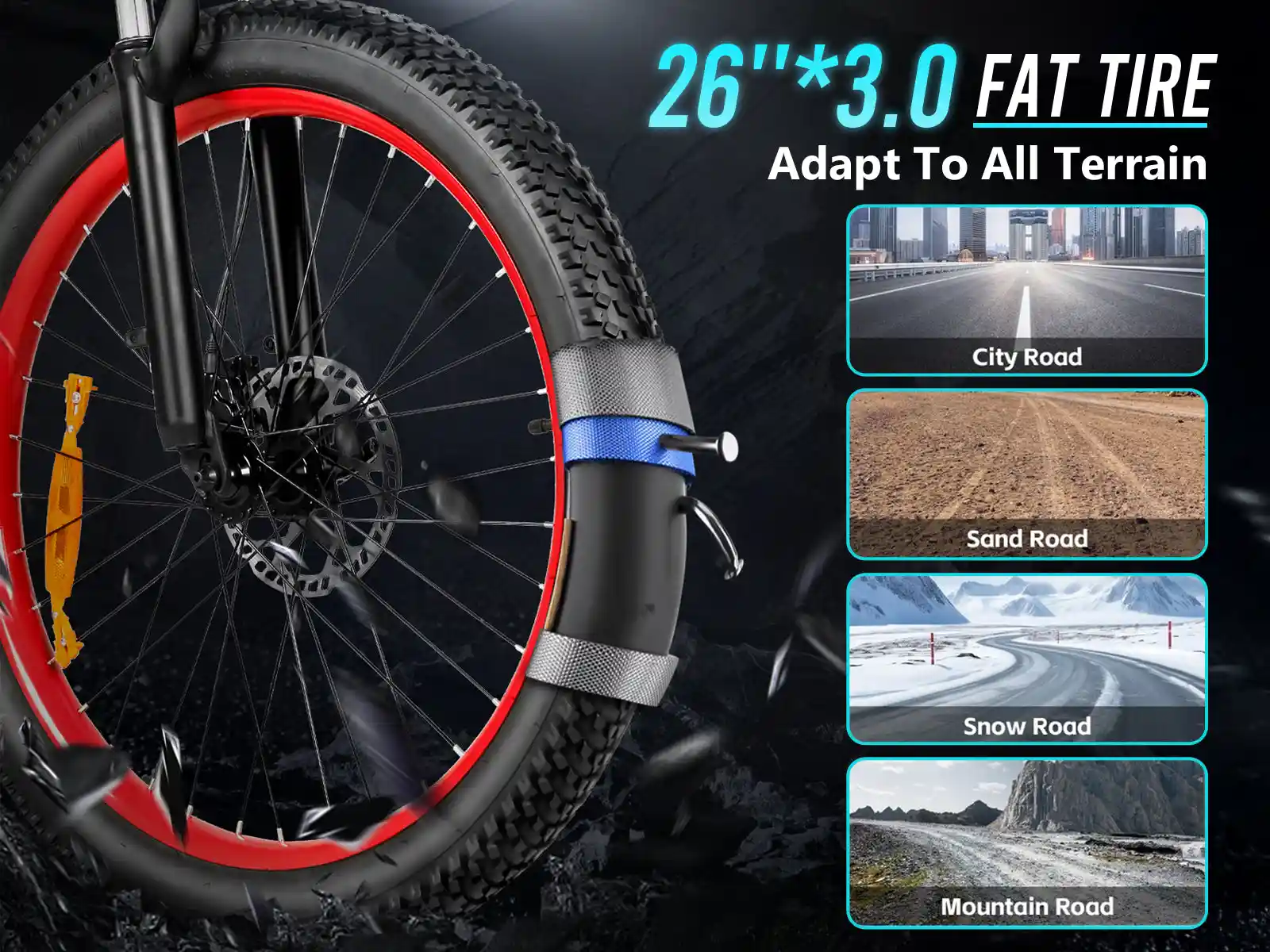 SAMEBIKE LO26 Plus – fatbike elektrobicykel – produktová fotografia 17