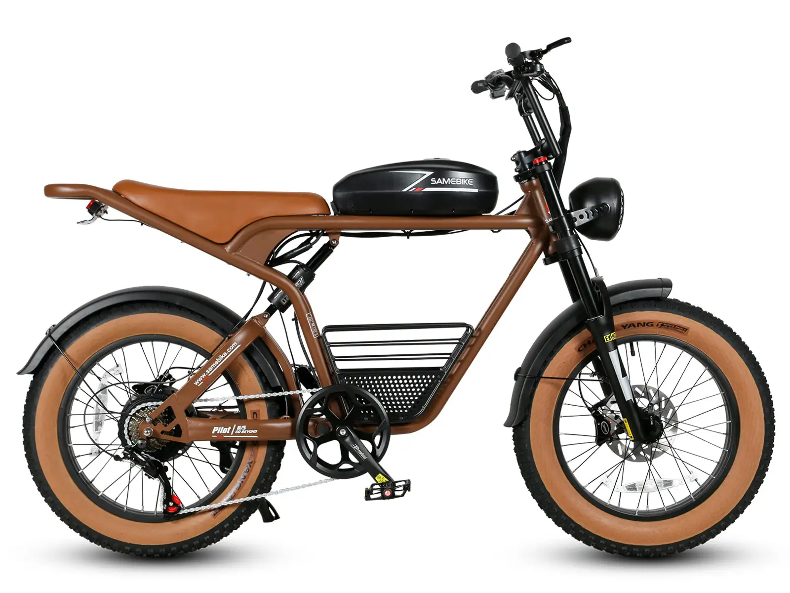 SAMEBIKE M20 – retro fatbike elektrobicykel – produktová fotografia 4
