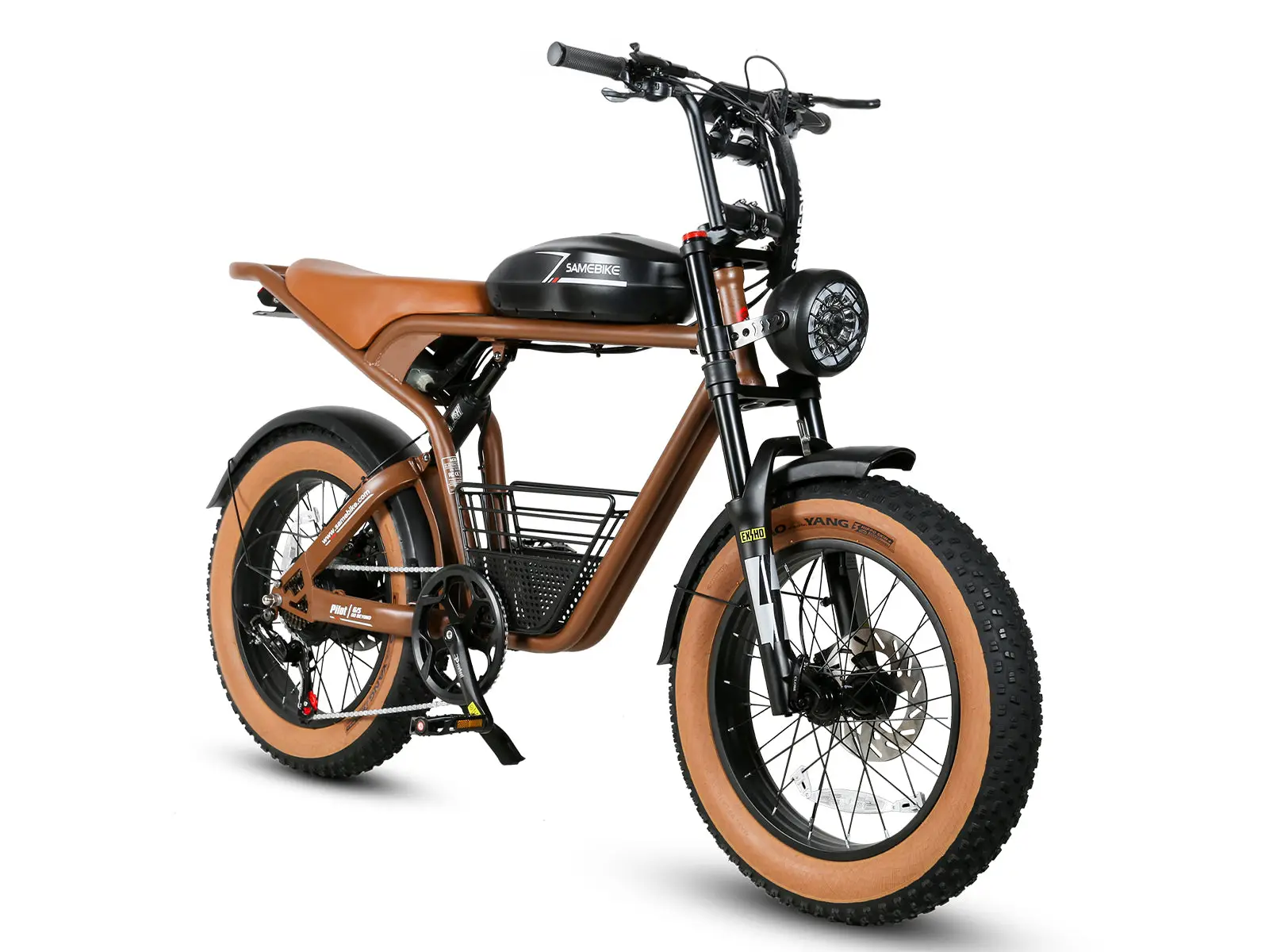 SAMEBIKE M20 – retro fatbike elektrobicykel – produktová fotografia 5