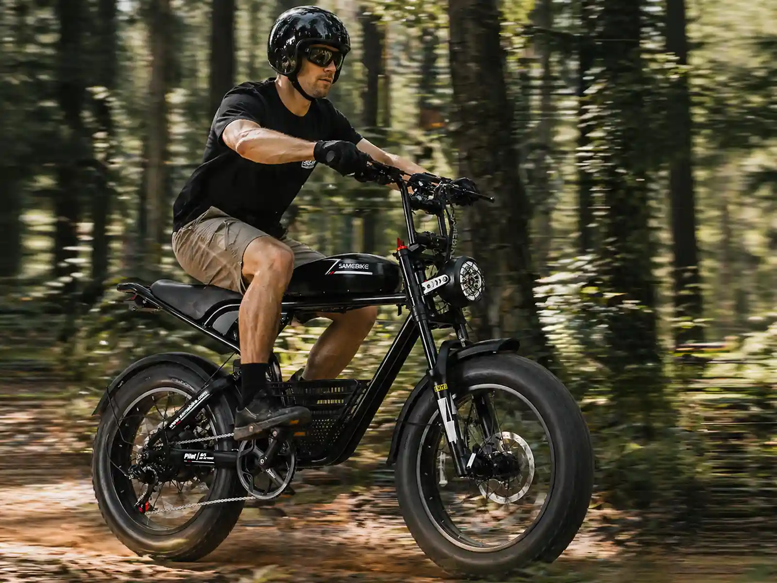 SAMEBIKE M20 – retro fatbike elektrobicykel – produktová fotografia 8
