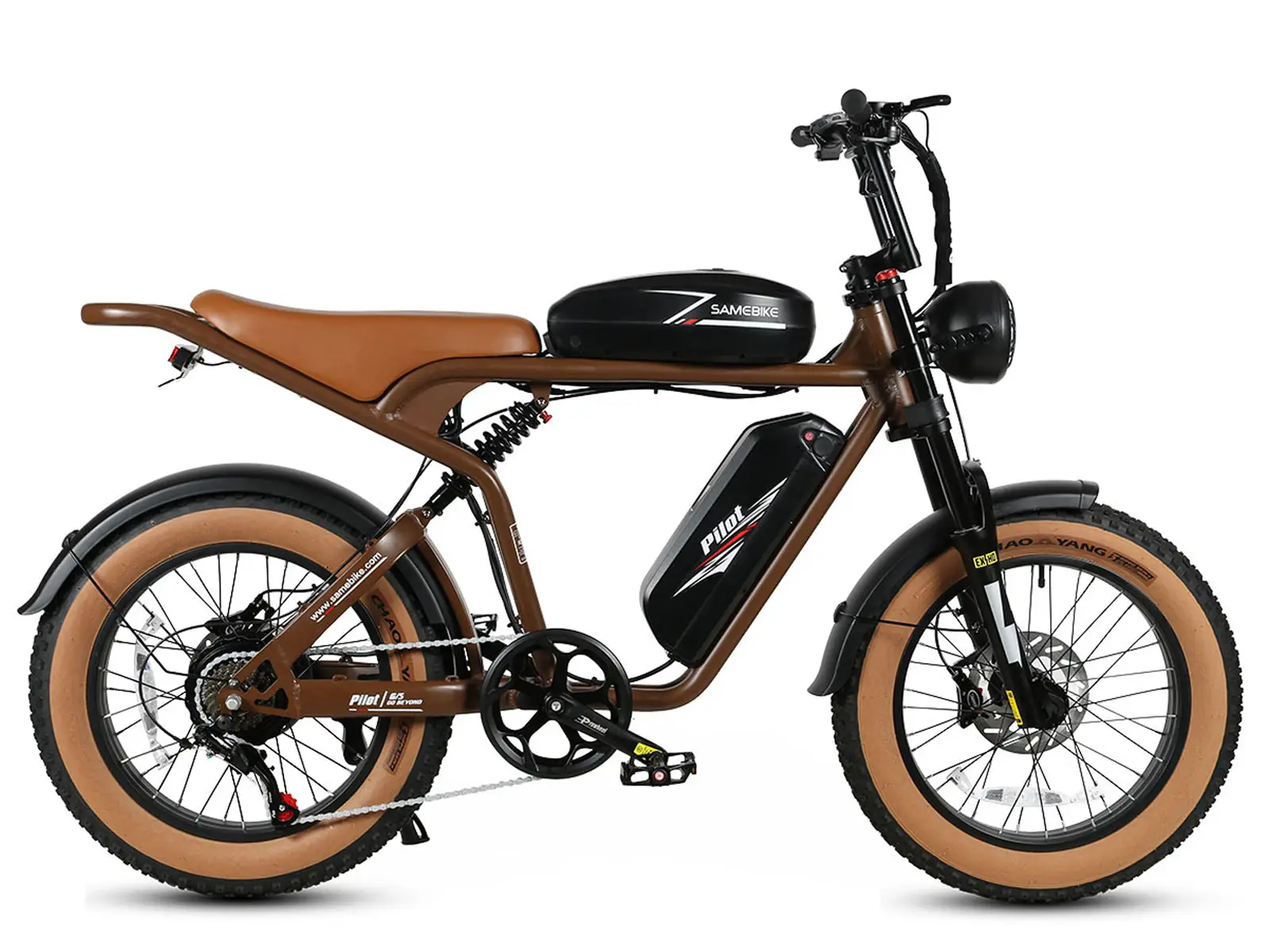 SAMEBIKE M20-III – retro fatbike elektrobicykel – produktová fotografia 3