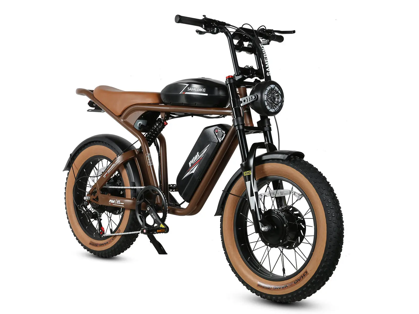 SAMEBIKE M20-III – retro fatbike elektrobicykel – produktová fotografia 4