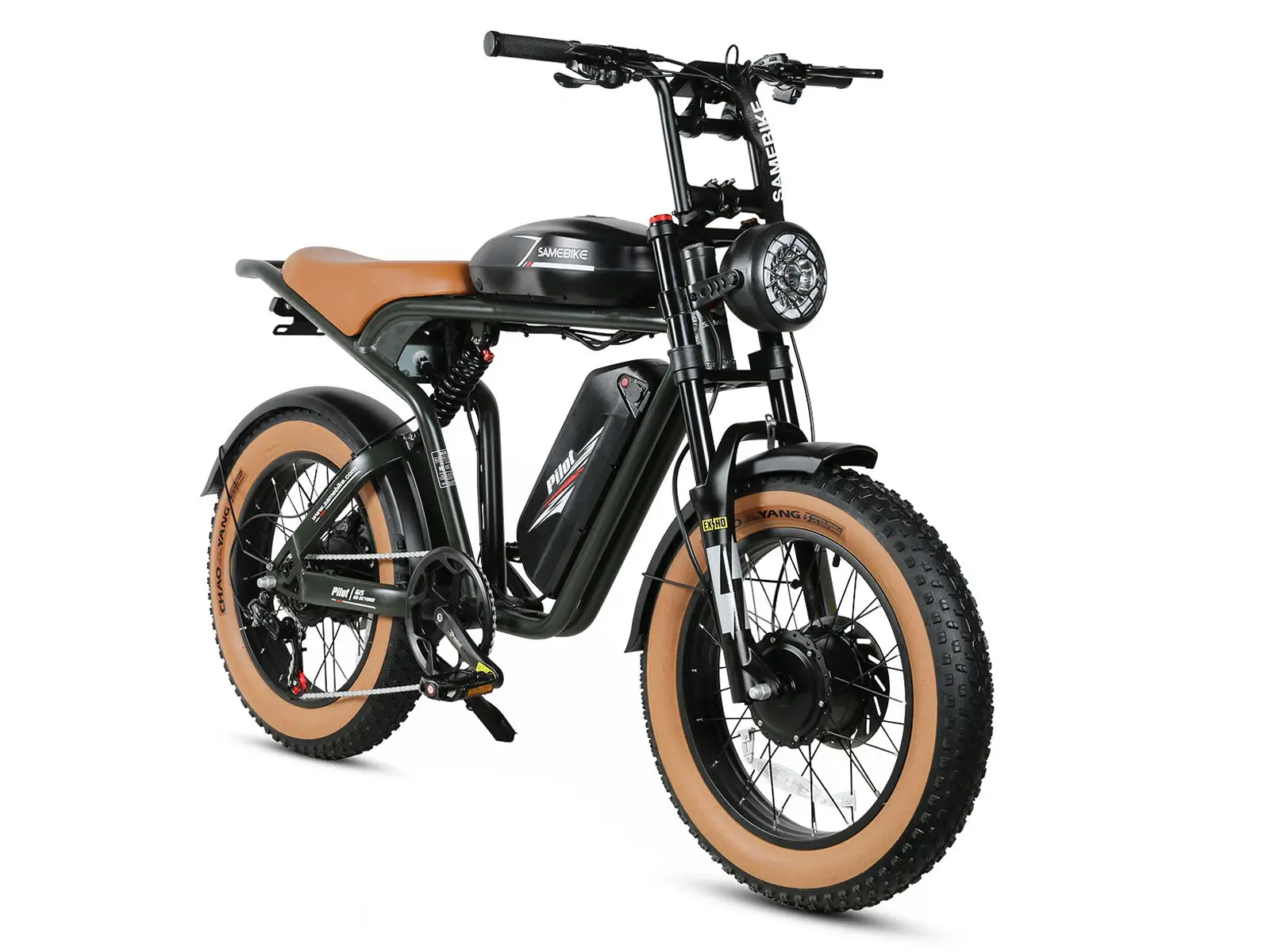 SAMEBIKE M20-III – retro fatbike elektrobicykel – produktová fotografia 7